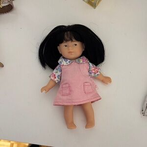 Floral Dress Doll with Black Hair